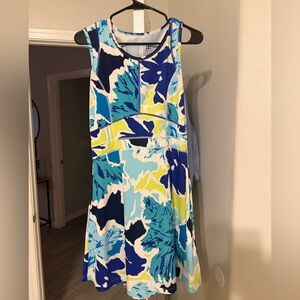 Title Nine Vibrant Blue and Green athletic dress with pocket